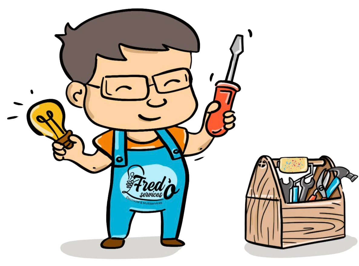 Dessin Fred'O Services avec des outils